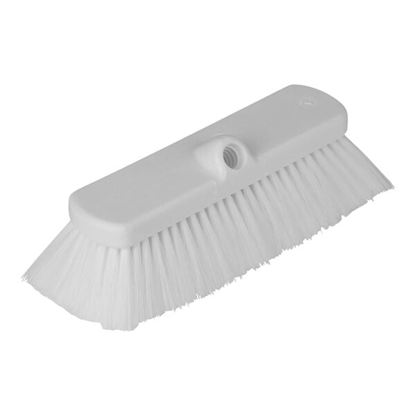 A Carlisle white deck brush with bristles.