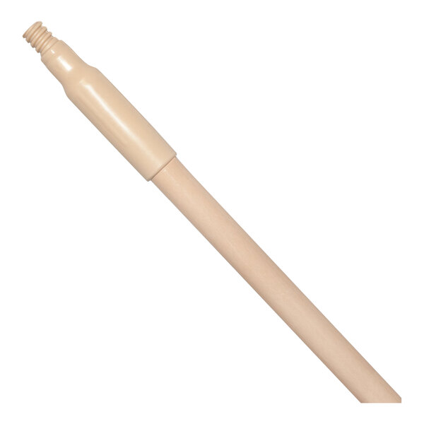 A tan threaded fiberglass broom / squeegee handle.
