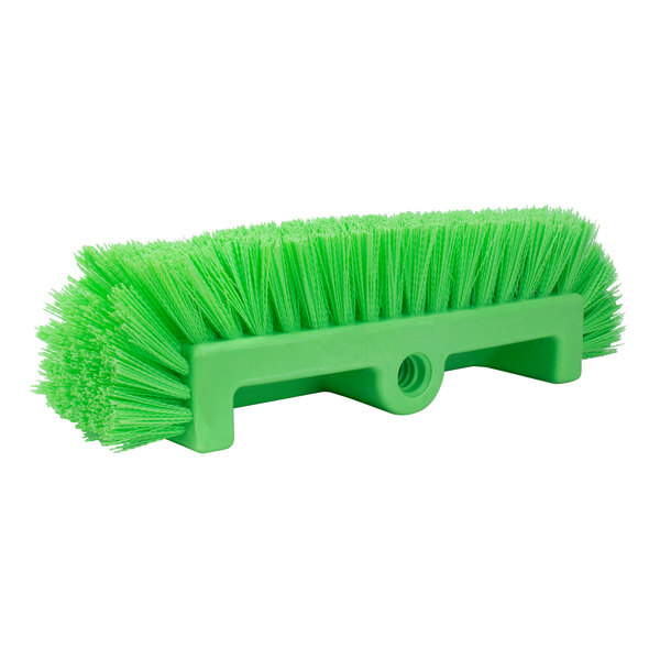 A green Carlisle Sparta floor scrub brush with end bristles.