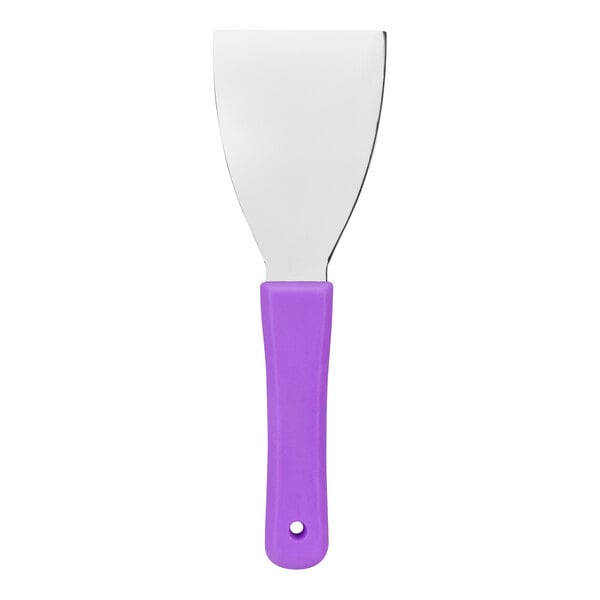 A purple Carlisle handheld scraper with a white top.