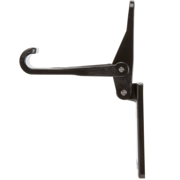 A black plastic latch hook.