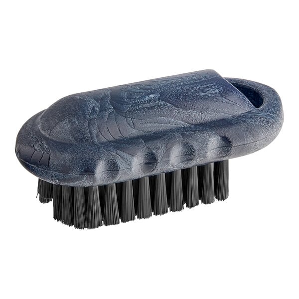 A black Carlisle Sparta hand and nail brush with black bristles.