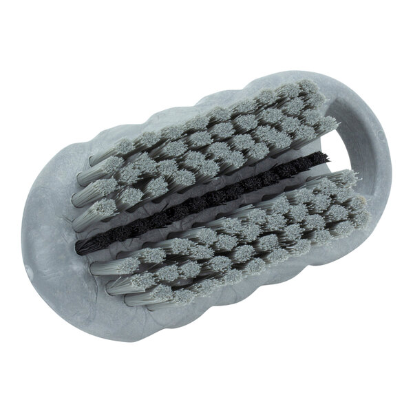 A grey Carlisle Sparta hand and nail brush with two rows of bristles.