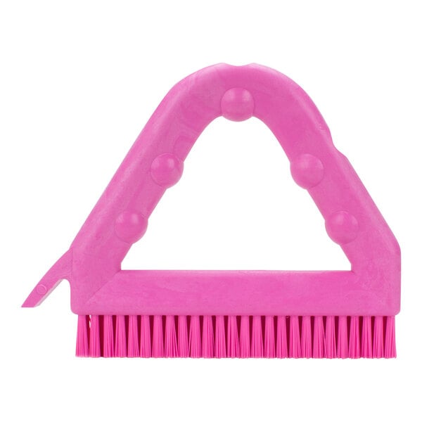 A Carlisle Sparta Spectrum pink brush with bristles.