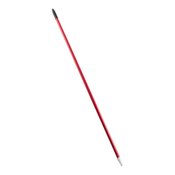 A long red stick with a white background.