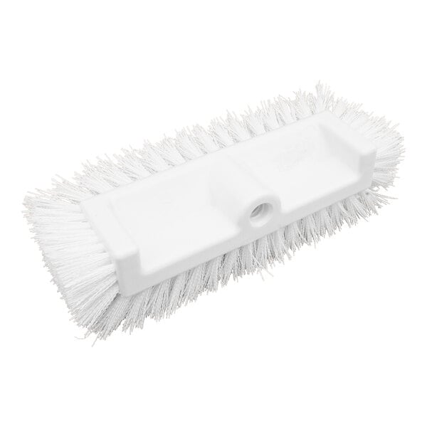 A Carlisle Sparta white floor scrub brush with white bristles.