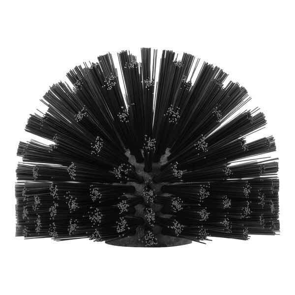 A Carlisle black plastic brush with many black bristles.