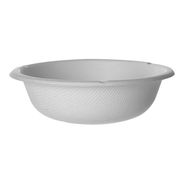 A close-up of an Eco-Products Vanguard sugarcane bowl.