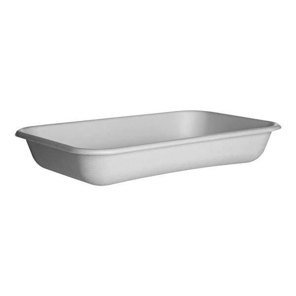 A white rectangular Eco-Products food container with a lid.