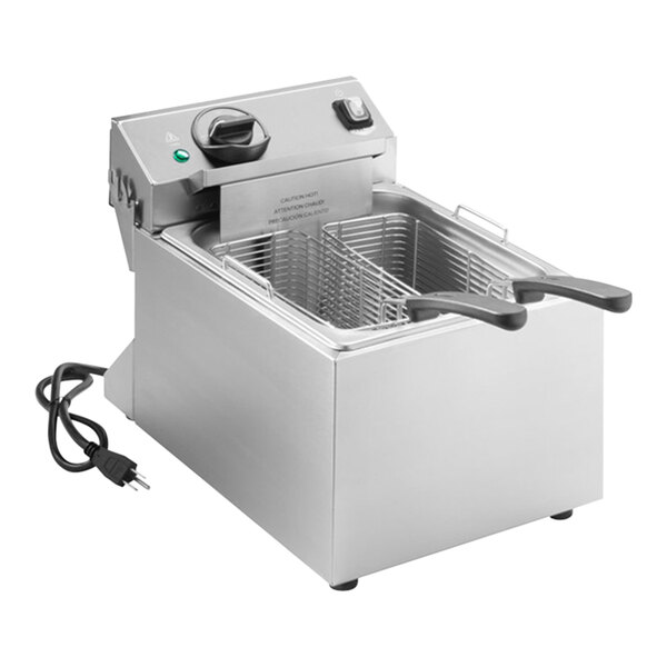 A Vollrath commercial electric deep fryer with a cord.