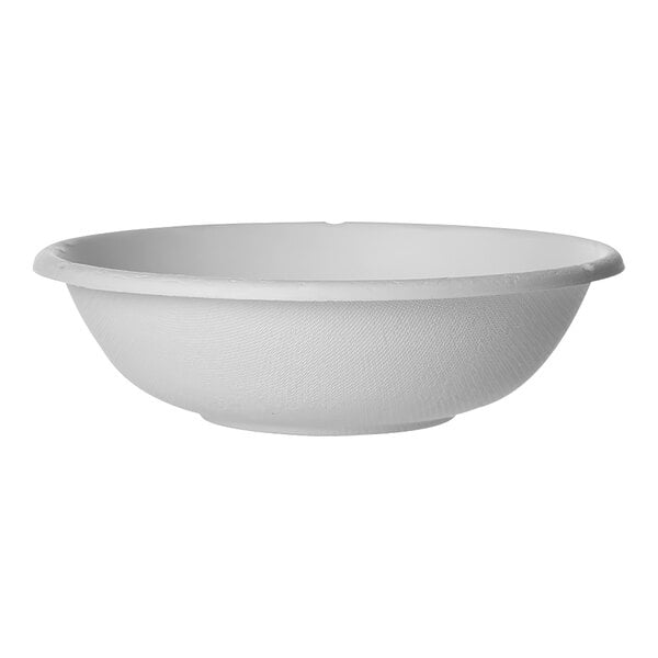 A white Eco-Products Vanguard compostable sugarcane bowl.
