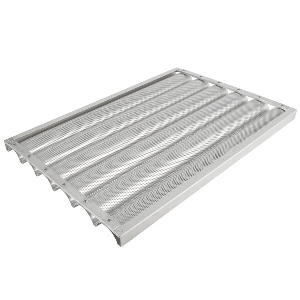 Chicago Metallic 49036 6 Loaf Glazed UniLock Aluminum Baguette / French Bread Pan 25 3/4" x 2