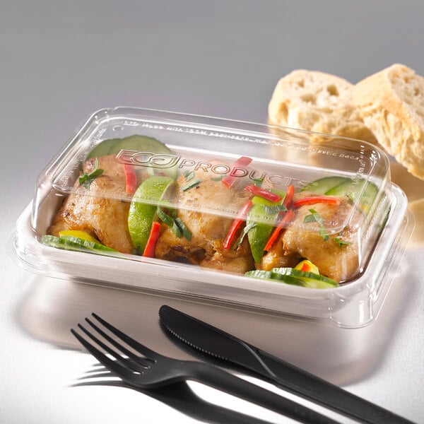 Eco-Products Vanguard WorldView 12 oz. Compostable Sugarcane Rectangular Container - 400/Case