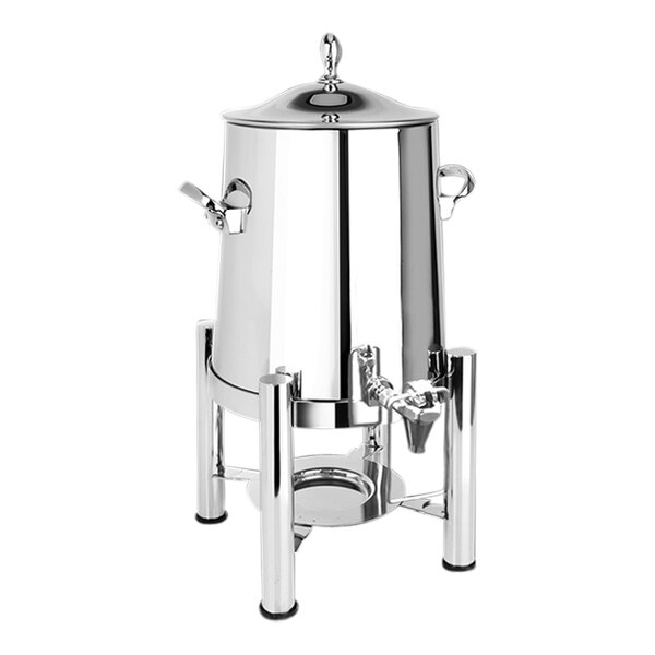 An Eastern Tabletop stainless steel coffee chafer urn with a lid.