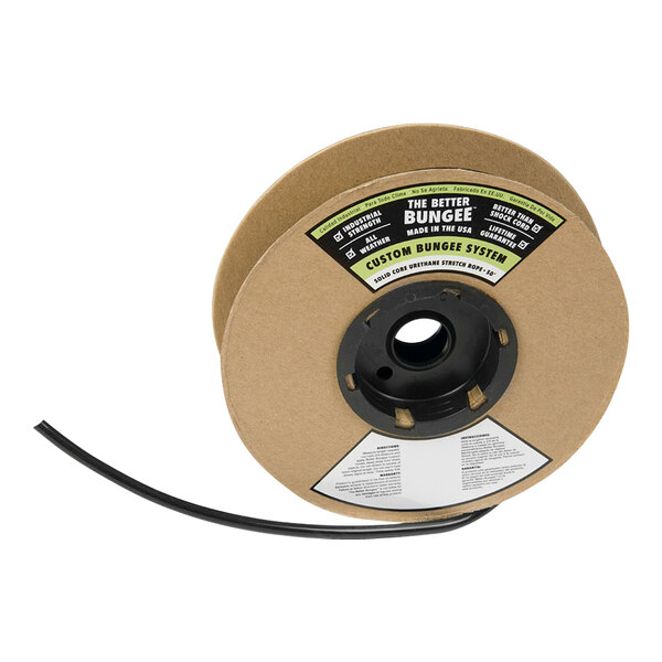 A close-up of a reel of military green polyurethane rope.