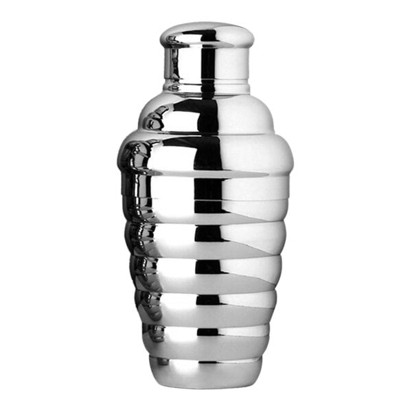 A Franmara silver Cobbler Cocktail Shaker with a lid.