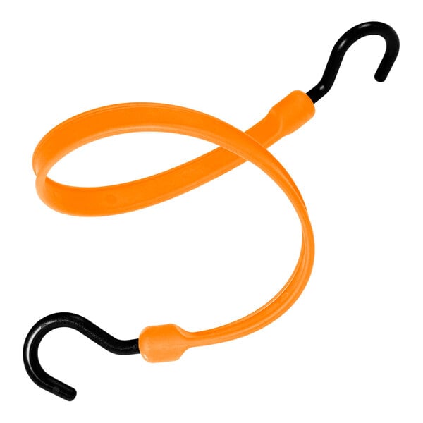 The Better Bungee 24" orange polyurethane bungee cord with black and orange overmolded nylon hook ends.