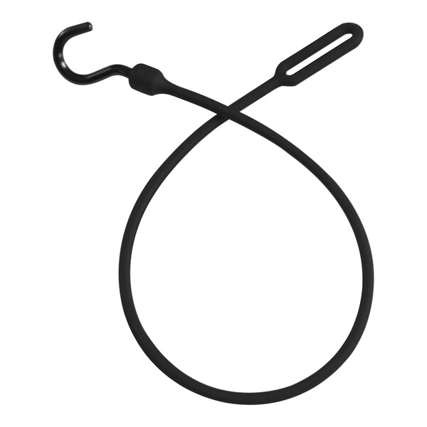 A black polyurethane Better Bungee cord with a black nylon hook end.