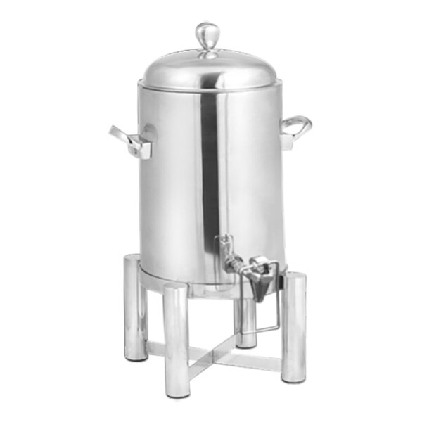 An Eastern Tabletop stainless steel coffee chafer urn with a lid.