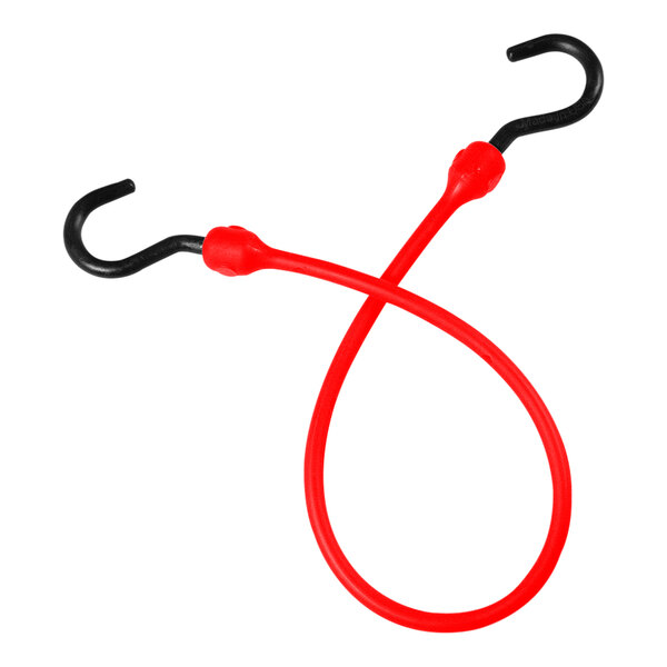 The Better Bungee 18" red polyurethane bungee cord with red and black overmolded nylon hooks.