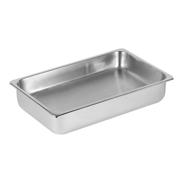 An Eastern Tabletop stainless steel rectangular food pan with a lid.