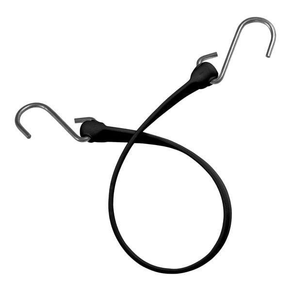 A Better Bungee black polyurethane strap with silver S hooks.