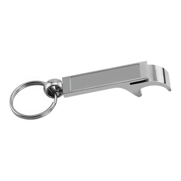 A Franmara silver bottle opener with key ring.