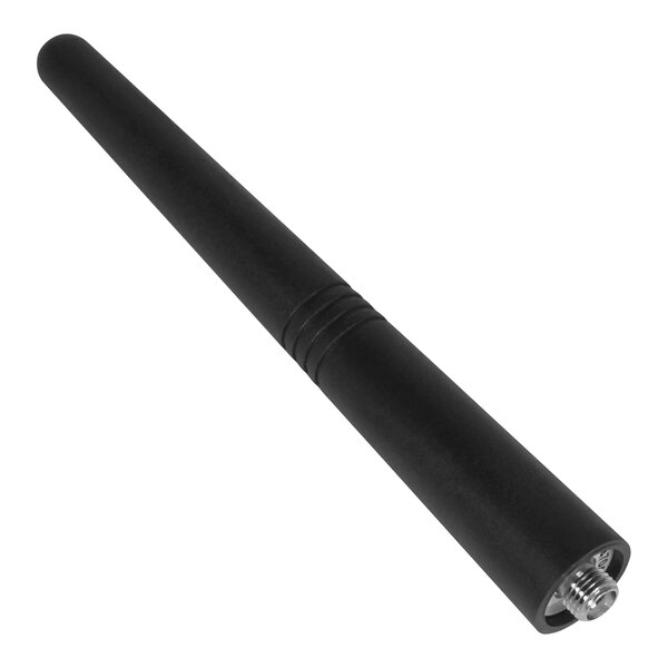 A black Midland BizTalk MA6 antenna with a silver screw on a white background.