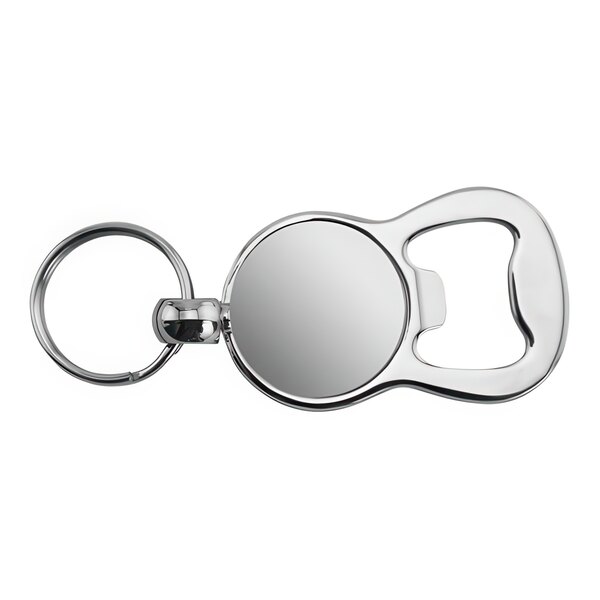 A Franmara figure 8 bottle opener with a key ring on a white background.