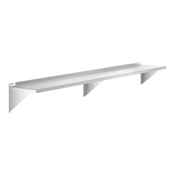 Regency 18" x 120" NSF 18 Gauge Stainless Steel Solid Wall Shelf