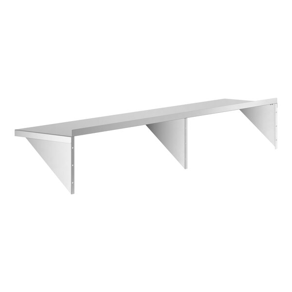 A white Regency stainless steel wall shelf.
