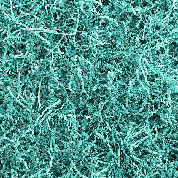 Teal shredded paper.