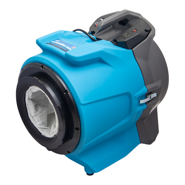 A blue and black Dri-Eaz Defendair 400 air scrubber.