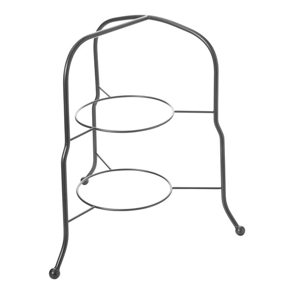A Bon Chef black metal 2-tier display stand.
