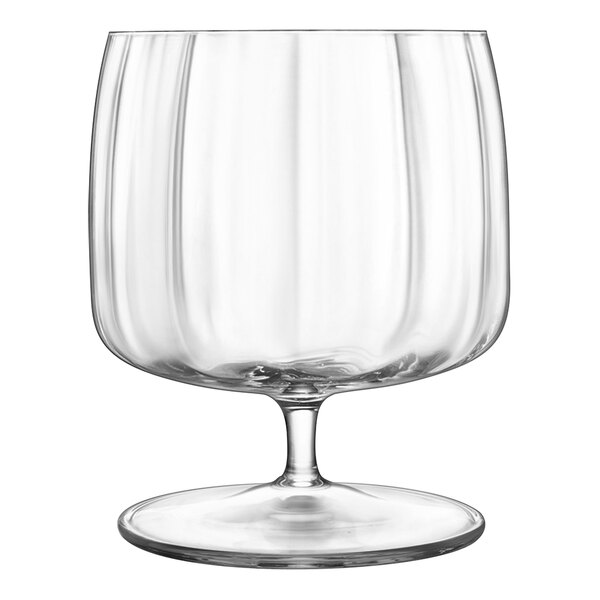 A Luigi Bormioli Jazz clear cocktail glass with a stem.