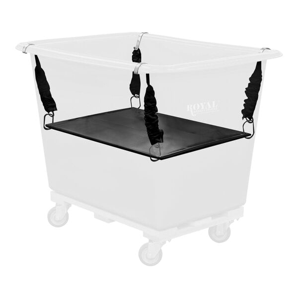 A white poly truck with black spring lift straps on it.