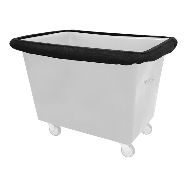A white Royal Basket Truck bumper with black trim.