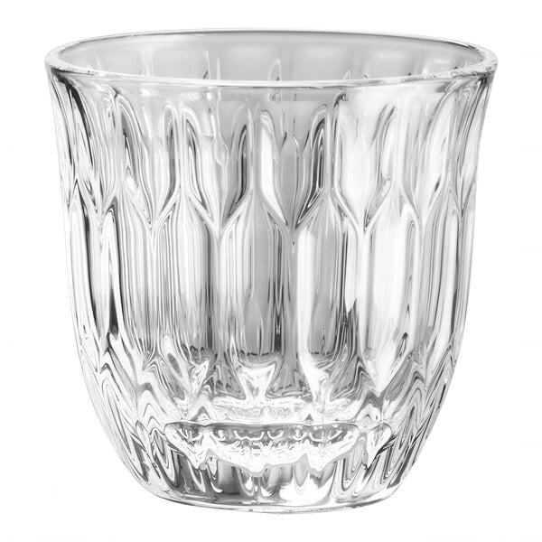 A clear WMF by BauscherHepp espresso glass with a pattern.