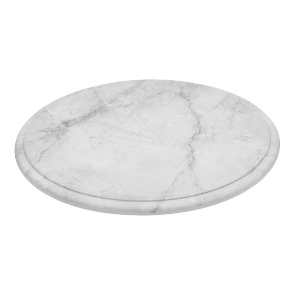 A Dalebrook white marble round melamine platter.