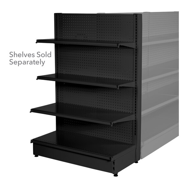 36" x 16" x 72" Black Single-Sided Pegboard End Cap Gondola Merchandiser