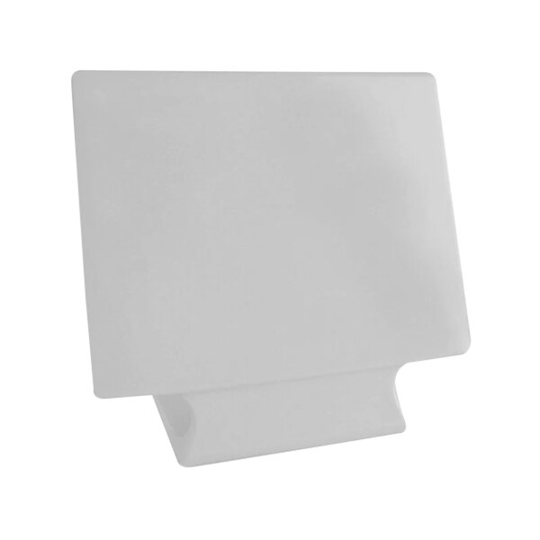 A white square Dalebrook melamine table tent sign.