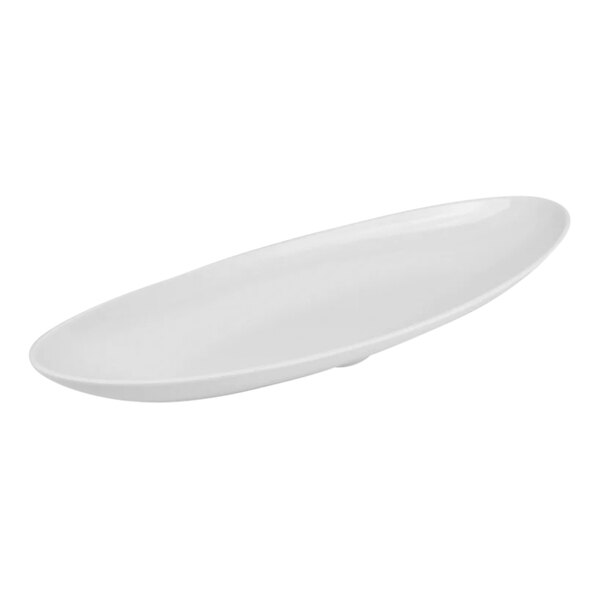 A white oval shaped plate.