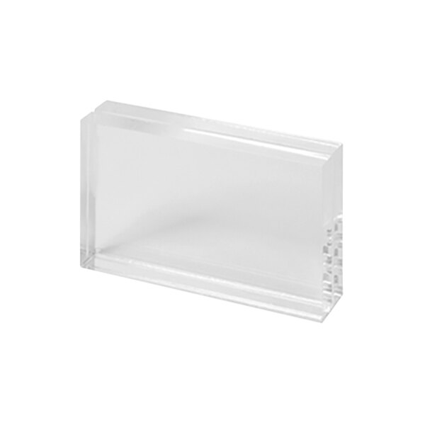 A clear rectangular object with a white background.