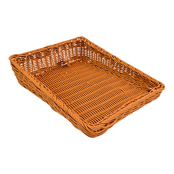 A brown Dalebrook melamine wicker basket on a white background.