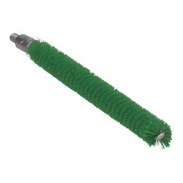 A green Vikan tube brush head for flexible handle on a white background.