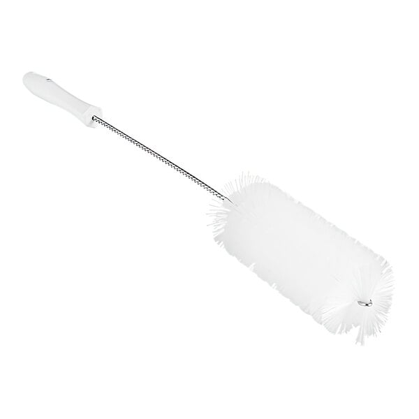 A Vikan white tube brush with a long handle.