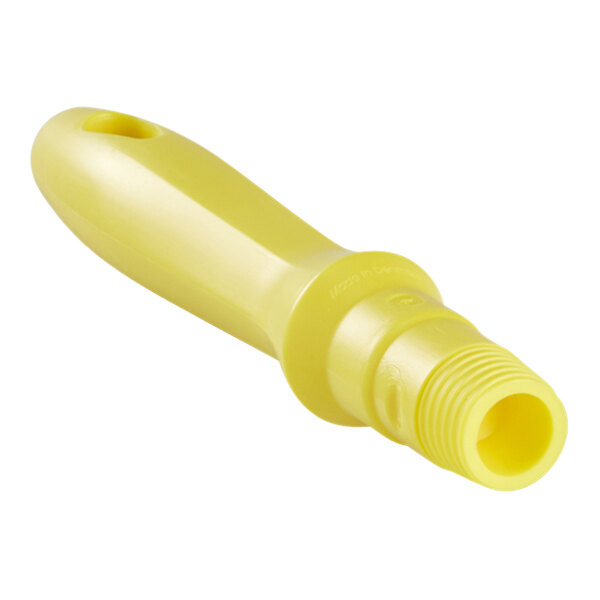 A yellow threaded polypropylene Vikan handle.