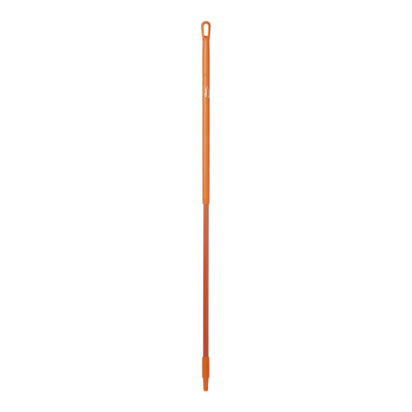 An orange threaded fiberglass handle.