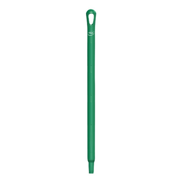 A green Vikan Ultra-Hygienic handle with a hole.