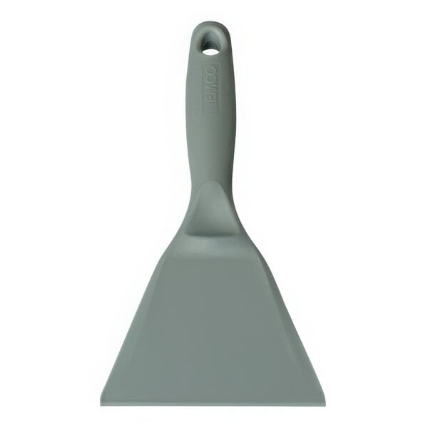 A Vikan grey polypropylene hand scraper with a handle.